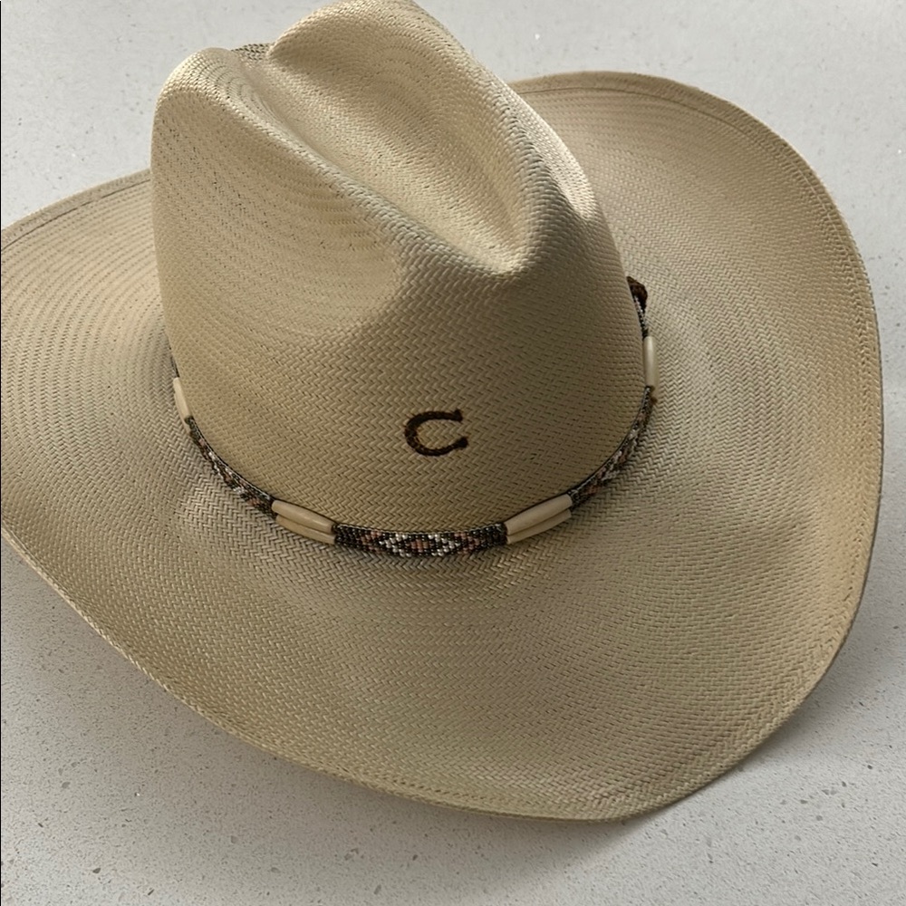 Tan Cowboy Hat with Beaded Band